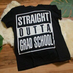 ❤️Lovely Anvil Straight Outta Grad School Black Sh